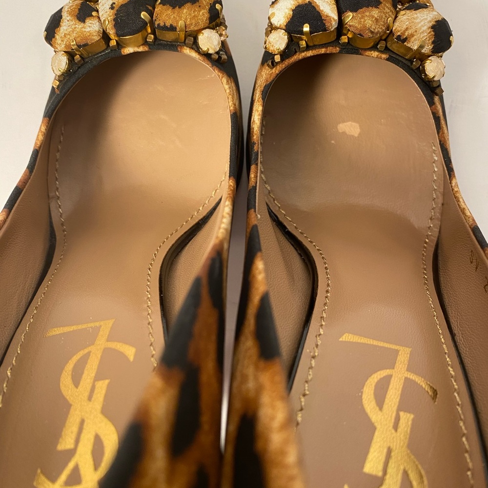 YSL Yves Saint Laurent leopard pumps heels 35 - Picture 9 of 11
